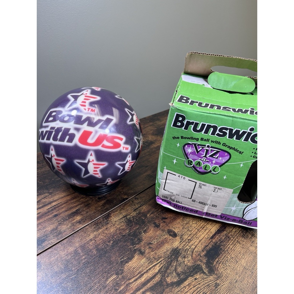 Bowling ball Viz-A-Ball USBC United States bowling Congress New With Box 15 Lbs